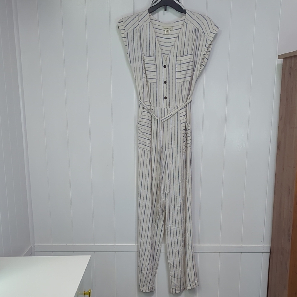 ❤️5/$25 Striped Cream Jumpsuit